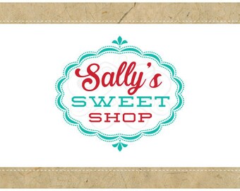 PreDesigned One of a Kind Logo - Custom Vector Logo Design  - VINTAGE SWEET SHOP Logo Design - Vintage Logo - Cute Logo - Salon Logo