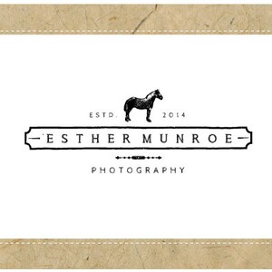 Custom PreMade Logo Design - PreDesigned Logo - Custom Vector Logo - OOAK ESTHER Logo Design - Vintage Logo - Horse Logo - Equestrian Logo