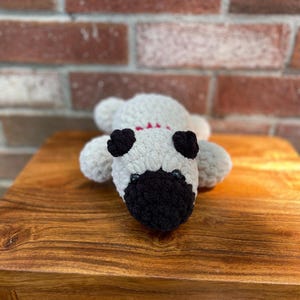 Splooting Pug Plush – Handmade Crochet Dog Toy | Soft Chenille Yarn | Amigurumi Pug | Floppy Dog Stuffed Animal