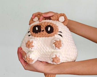 Big Baby Siamese Cat Crochet Pattern, Cute Kitten Amigurumi Cushion Animals Throw Pillow, Big Cat Plushie Home Sofa Bedroom Decor