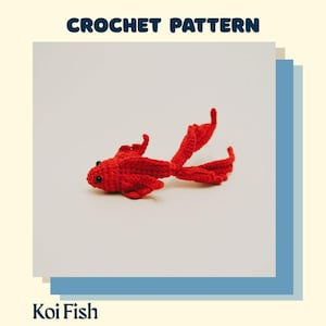Koi Fisch Häkelanleitung, Amigurumi Muster, Stofftier unter dem Thema Ozean, Gold Fisch Dekor, Koi Karpfen Schlüsselanhänger, Meereswelten Plüschtier