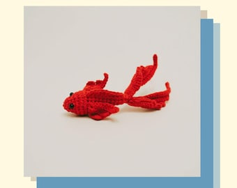 Koi Fish Crochet Pattern, Low Sew Amigurumi Pattern, Ocean Themed Stuffed Toy, Gold Fish Decor, Koi Carp Keychain, Marine Life Plushie
