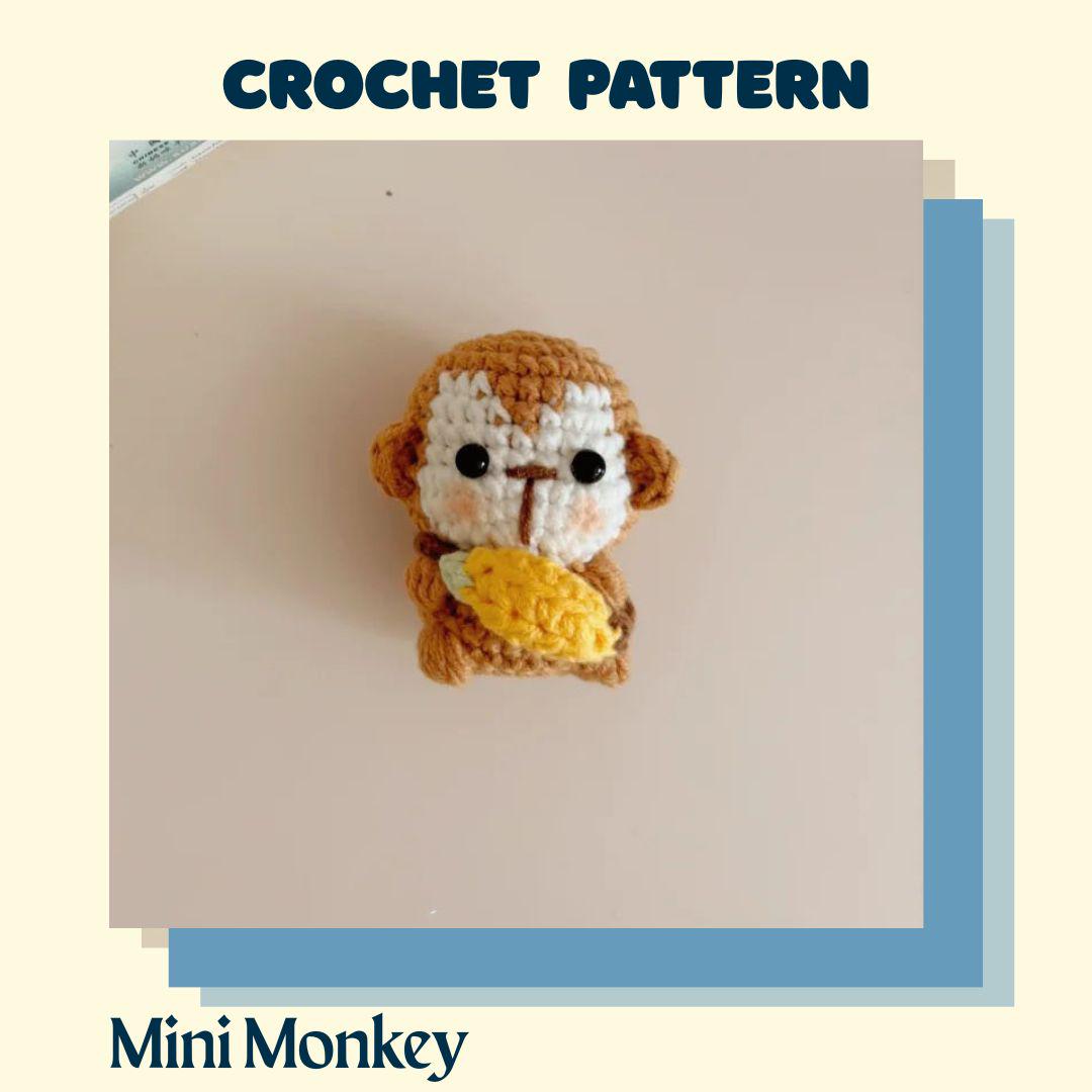 30 Banana Crochet Patterns: Play Food, Amigurumi, Pouches, and More 18 Mini Monkey with Banana Pattern