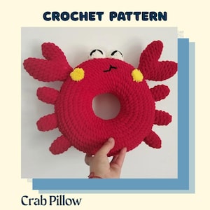 Krabbe Kissen Häkelmuster, Rote große Krabbe Plüsch Amigurumi, Wohnzimmer Sofakissen, großes niedliches, lustiges Meeres-Spielzeug, Kissen, Wohnkultur