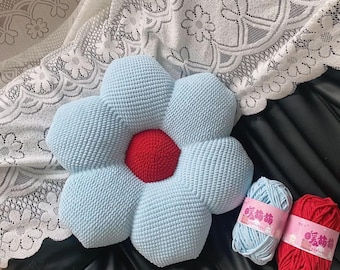 Flower Pillow Crochet Pattern, Giant Flower Plushy Amigurumi, Stuffed Floral Plush Cushion, Living Room Home Decor Shaped Toy, Throw Pillow
