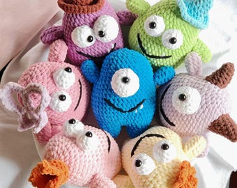 Big Monsters Crochet Pattern, Monster Set PDF Crochet Tutorial, Cute Monster Plushy Toy Amigurumi Pattern, Sweet Christmas Crochet Gift
