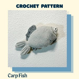 Carp Fish Crochet Pattern, Big Fish Amigurumi PDF, No Sew Sea Fish Pattern, Marine Life Plushie Play Toy, Cute Stuffed Animal Plush