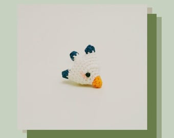 Möwe Häkelanleitung, Amigurumi Muster ohne Sew Seabird, einfach zu häkeln, Anfängerfreundlich mit Fotos, kleiner, süßer Schlüsselanhänger