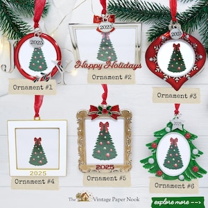 2025 Christmas Photo Frame Ornament Holiday Keepsake (Choose Style)