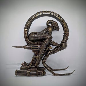 Biomechanical Art Space Jockey 3D Resin Sculpture 11in (28cm/280mm) Height