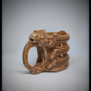 Biomechanical Art Biomecha Mug– 3D Printed Resin, Hand-Painted Sci-Fi