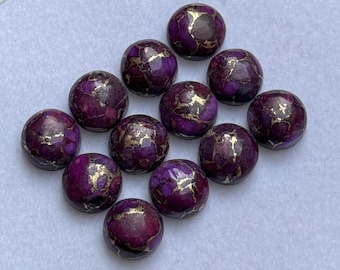 AAA+ Purple Copper Turquoise Cabochon: Round Gemstone, All Sizes