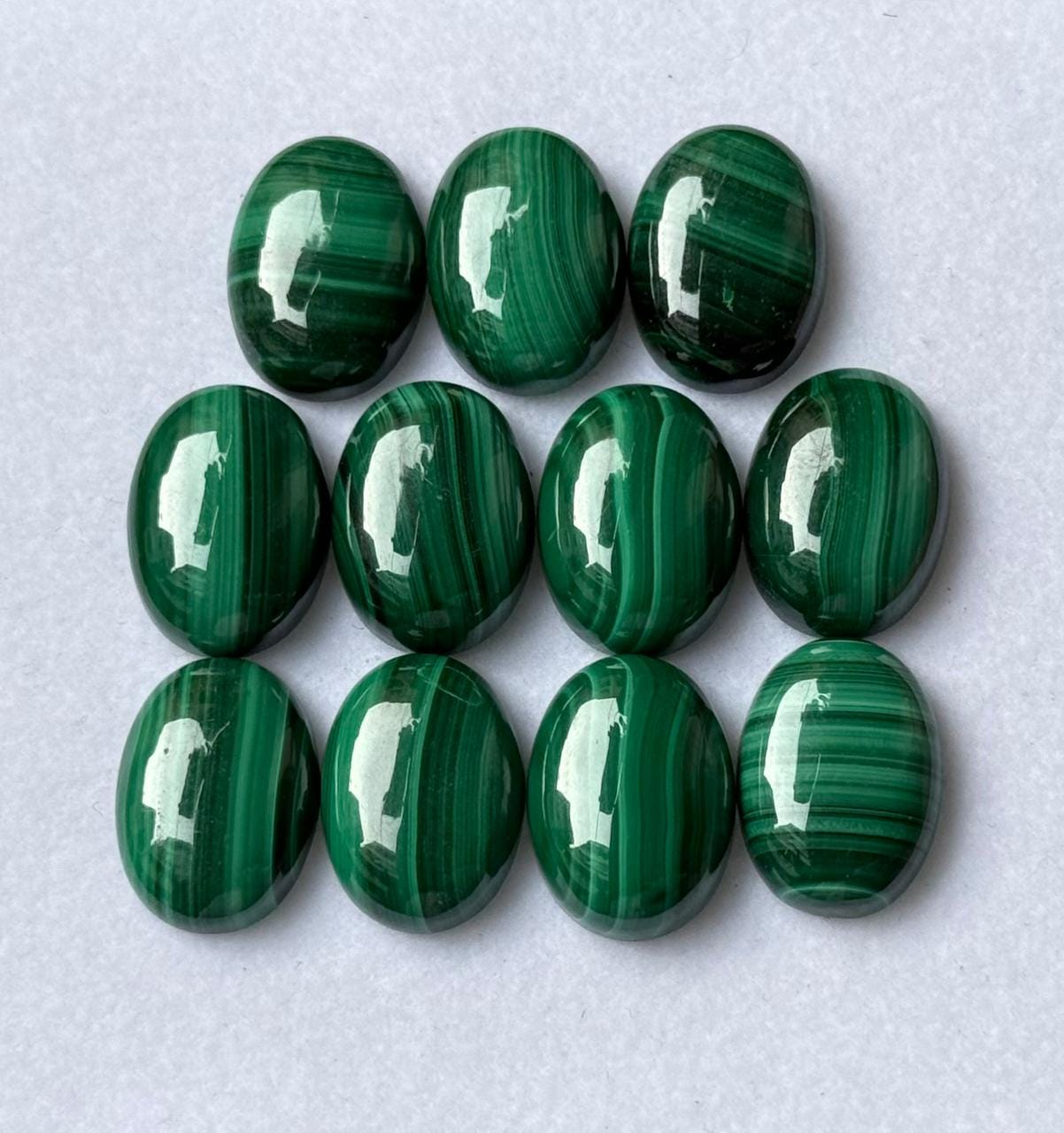 LOT EN VRAC PIERRE PRÉCIEUSE CABOCHON POIRE MALACHITE VERTE 100