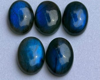 Natural Labradorite Cabochon: Oval Gemstone, Flat Back, Wholesale