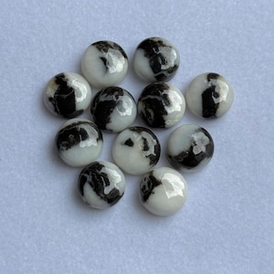 Cabujón de búfalo blanco AAA+: piedra preciosa redonda para joyería