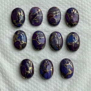 Purple Copper Turquoise Cabochon: Oval Gemstone for Jewelry Making