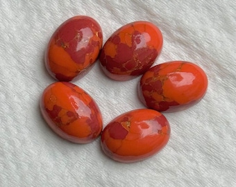 AAA Orange Mohave Turkos Cabochon: Oval Ädelsten, Alla mm Storlekar