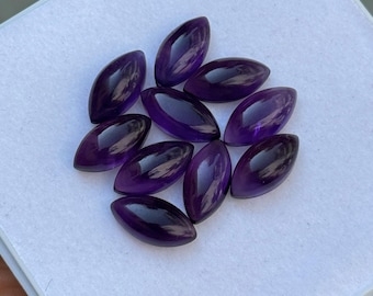 AAA Amethyst Cabochon: Natural Marquise Gemstone
