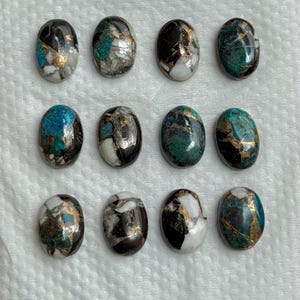 White Buffalo Turquoise Cabochon: Oval Gemstone for Jewelry Making
