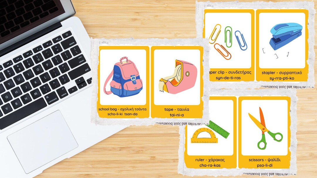 Educational Flashcards – Classroom Objects Flashcards – English & Greek ...