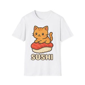 Cute Cat Sushi Unisex T-Shirt - Perfect Gift for Cat Lovers, Sushi Enthusiasts, Birthday, Casual Wear, Fun Clothing