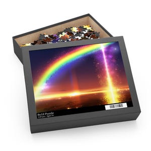 Puzzle, Sunset Rainbow Jigsaw Puzzle, 120 252 500 Piece, Relaxing Hobby Game, Family Activity, Home Decor, Gift for Puzzle Lovers, Holiday