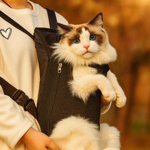 Sac à dos ventilé pour petits chiens et chats - Porte-bagages frontal ergonomique pour des voyages et des aventures en plein air confortables