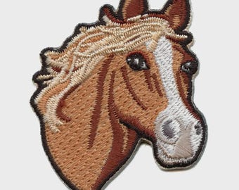 Horse Head Patch Farm Animal Embroidered Iron On