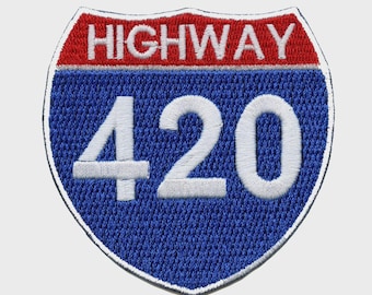 Highway 420 Embroidered Iron-on Patch