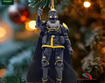 Helldiver Christmas Ornament 2D Flat Acrylic 3.5 inch Stocking Stuffer Xmas Home