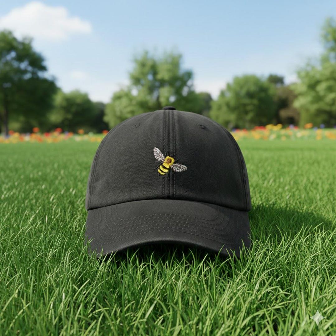 Honey Bee Baseball Cap Vintage Washed Cotton Unisex Dad Hat Adjustable ...
