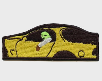 Jackboys In Yellow Car Embroidered Iron On Patch