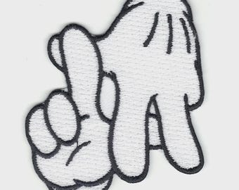 LA Los Angeles Fingers Sign Hands White Gloves Iron On Patch