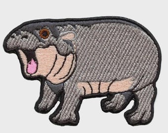 Moo-Deng Baby Hippo Pygmy Patch Animal Embroidered Iron On