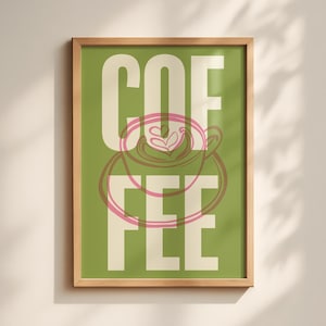 Kaffee Typografie Kunstdruck: Moderne Küche Cafe Dekor (Digitaler Download)