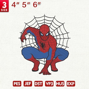 Superhero Embroidery Design: Flying Web Hero (Digital Download, 5 Sizes)