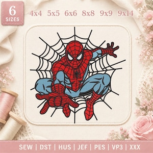 Broderidesign för superhjältar: Flying Web Hero 5 (digital nedladdning, 6 storlekar)