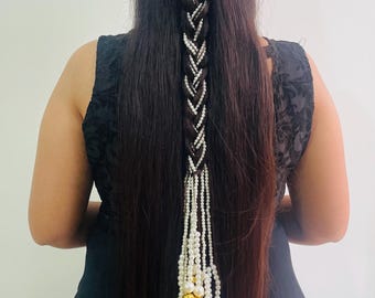 Indian/Punjabi Pearl Handmade Paranda/Parandi /Traditional Hair  Braid Tassles/Hair Extension/Choti (Mukta)
