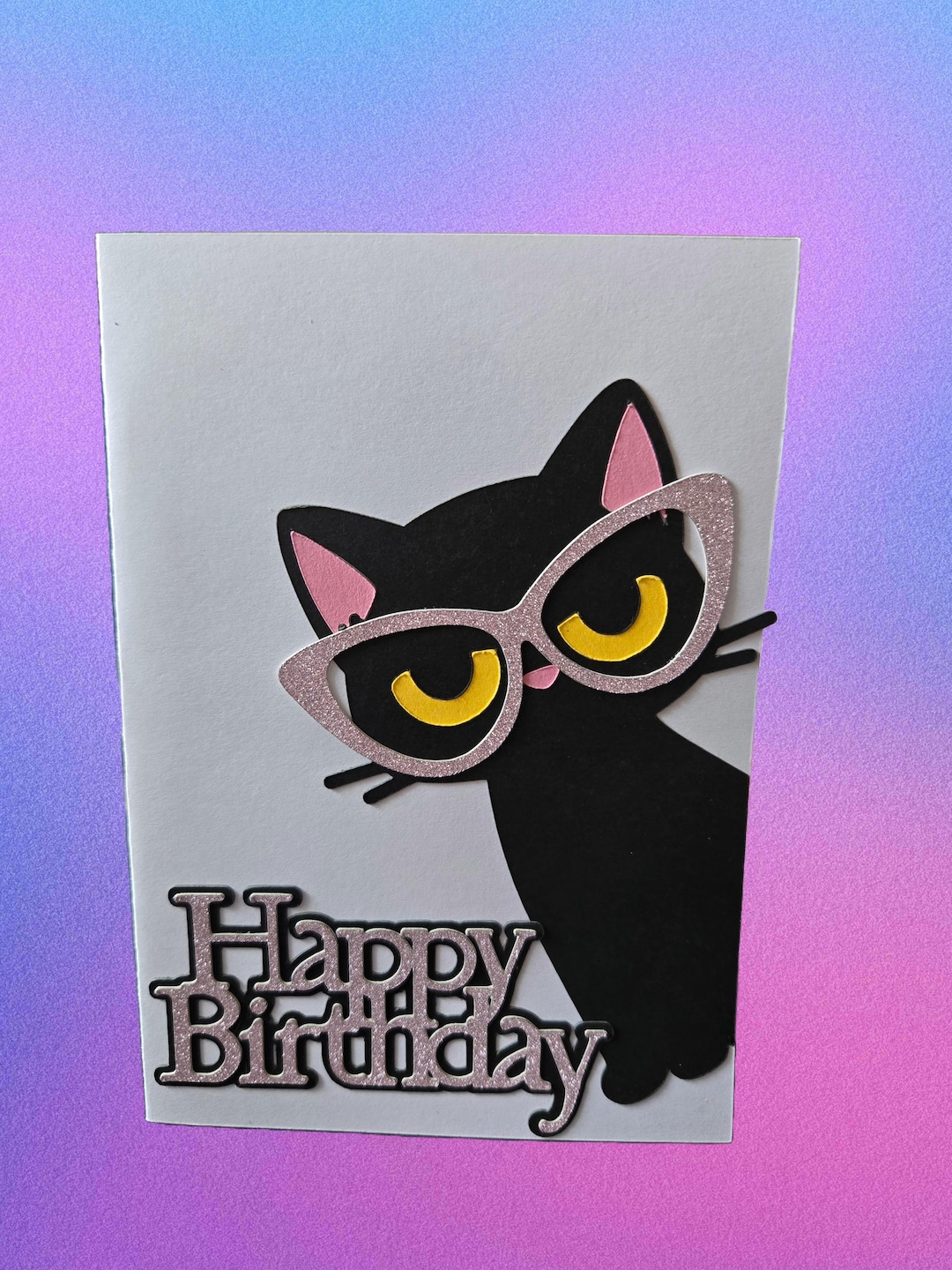 Black Cat Birthday Card - Etsy