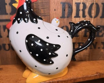 ヴィンテージホームインテリア、ニワトリ、雄鶏、ティーポット、カントリーキッチン