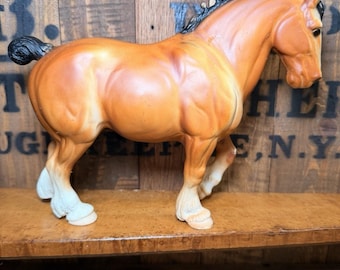 Rare Vintage Breyer #80 Clydesdale Stallion Matte Muscles Gold Bobs 1963-‘71