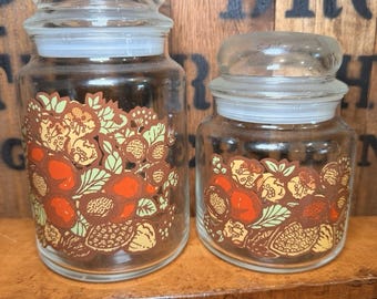 Tarros de conserva Anchor Hocking para frutos secos y bayas, estilo años 70, con tapa (juego de 2)