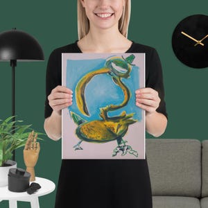 Pintura al pastel de un pájaro de dibujos animados