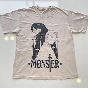 Monster Johan Liebert Kenzo Tenma Unisex Shirt, Monster Anime Shirt Fan Art Mystery Manga, Gift for Manga Fan, Anime T-Shirt, Gifts Shirt