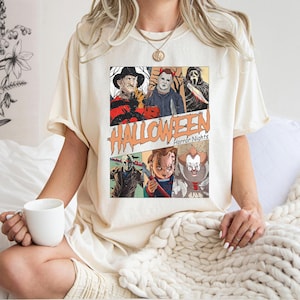 Horror Movie Characters Shirt, Friends Halloween Shirt, Halloween Horror T Shirt, Friend Matching Shirt, Scary Halloween Tee
