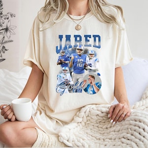 Comfort Colors Jared Goff Graphic T-shirt, Vintage Sports T-shirt, T-shirt for Detroit Football Fans