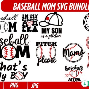 Sports SVG Bundle: Baseball Mom, Heartbeat, Basketball Clipart (Digital Download)