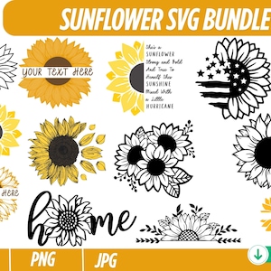 Sunflower svg Bundle, Sunflower svg, Sunflower Quotes svg, Svg Files for Cricut, cut file, eps png svg