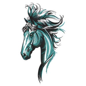 Stylish Horse Head Embroidery Machine Embroidery Design File – Horse Head Embroidery Pattern CND DST EXP