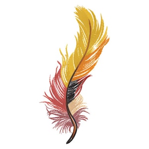 Colorful Feather Embroidery Design – Bright Feather Embroidery Pattern – Boho Embroidery File for Embroidery Machines